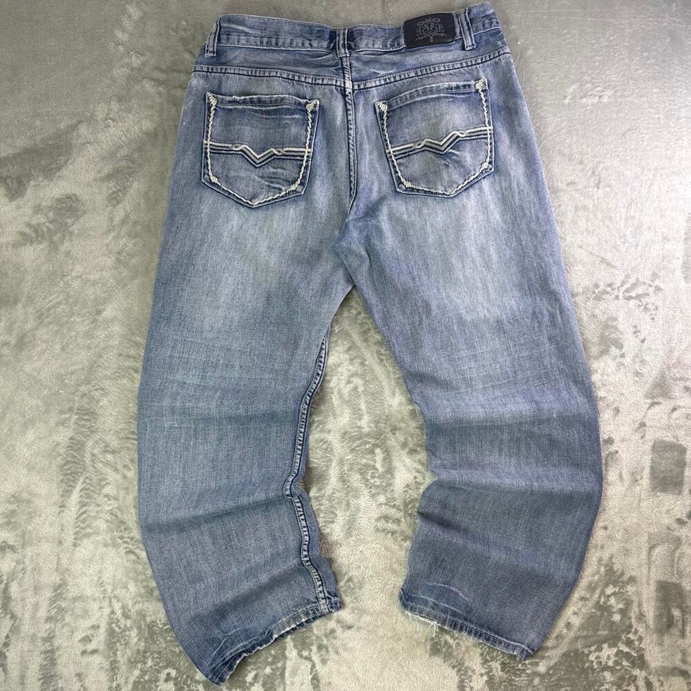 Y2K Bailey’s PT Black Straight Jeans Light Wash Distressed Fade 36x30